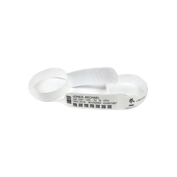 zebra ziprd3015155 cinturino da polso bianco braccialetti ospedale [ziprd3015155]