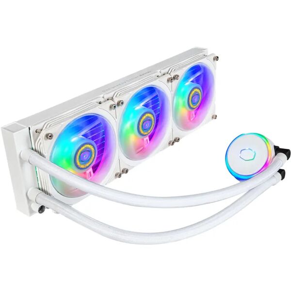 cooler master ventola per pc  masterliquid pl360 flux white edition case computer kit di raffreddamento a liquido 12 cm bianco [mly-d36m-a23pz-rw]