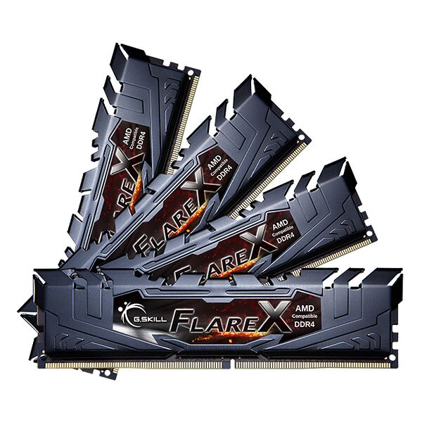 g.skill flare x (for amd) f4-3200c14q-64gfx memoria 64 gb 4 x 16 ddr4 3200 mhz [f4-3200c14q-64gfx]