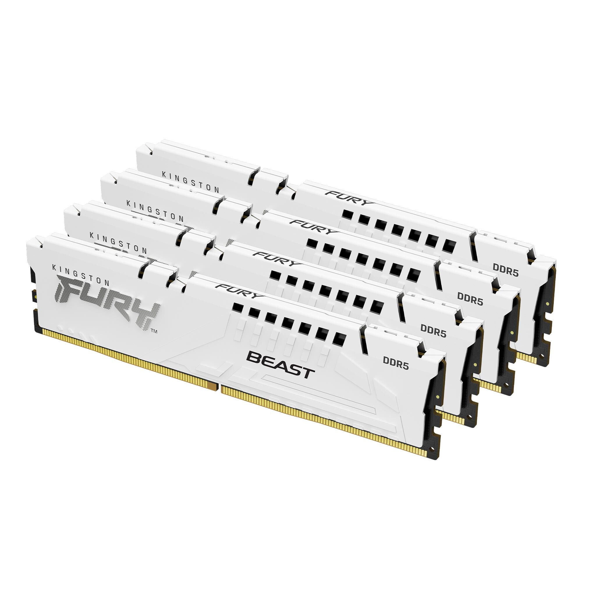 Kingston Memoria  FURY Beast 128 GB 5200 MT/s DDR5 CL40 DIMM (Kit da 4) White XMP [KF552C40BWK4-128]