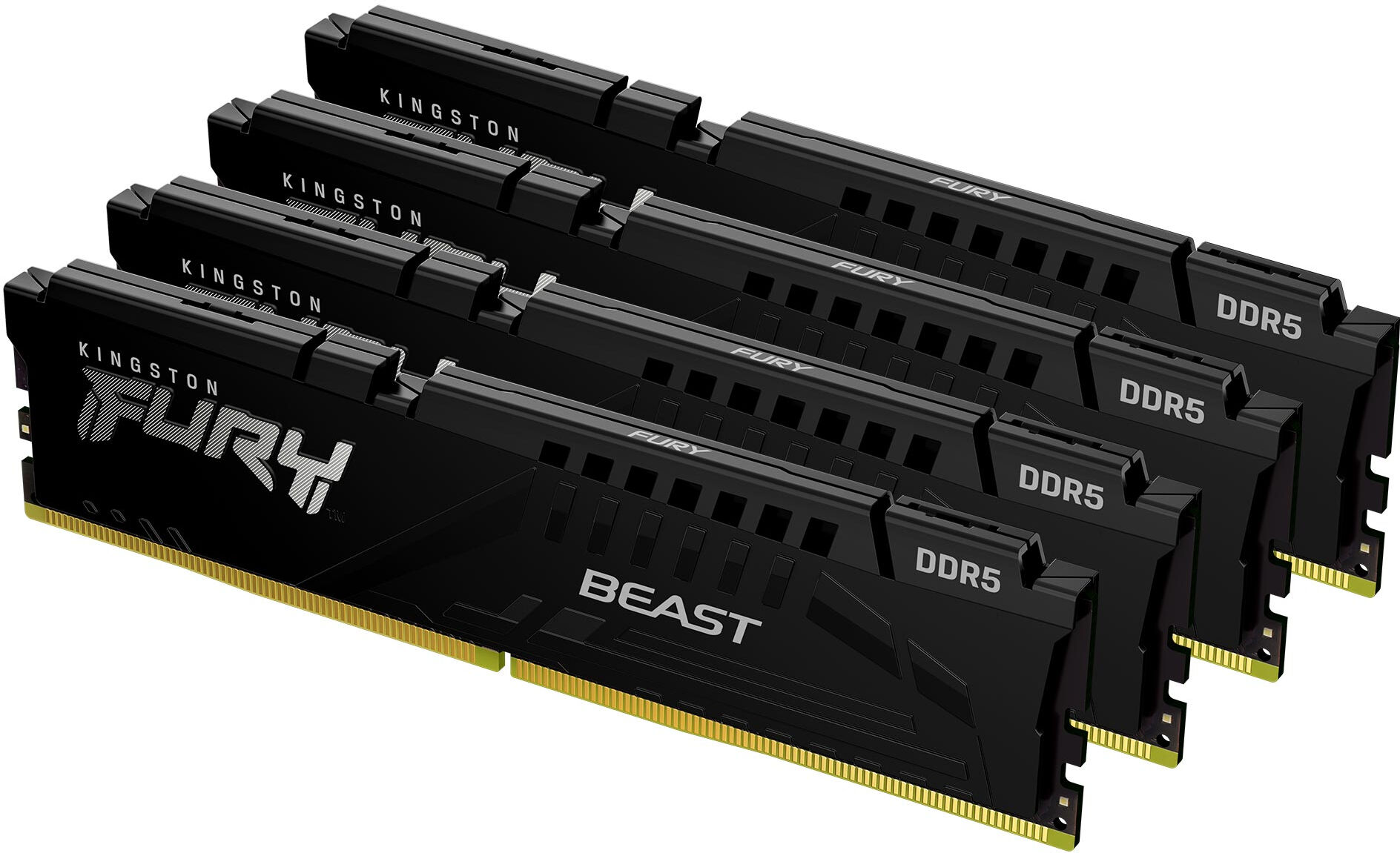 Kingston Memoria  FURY Beast 128 GB 5600 MT/s DDR5 CL40 DIMM (Kit da 4) Black XMP [KF556C40BBK4-128]