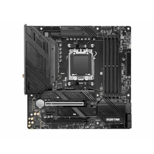 msi scheda madre  mag b650m mortar wifi amd b650 presa di corrente am5 micro atx [7d76-001r]