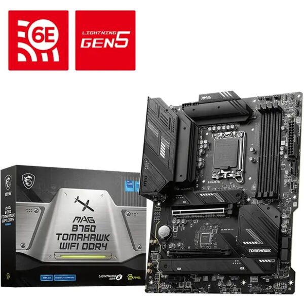 msi mag b760 tomahawk wifi ddr4 scheda madre intel lga 1700 atx [7d96-001r]