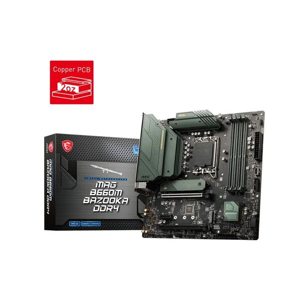 msi mag b660m bazooka ddr4 scheda madre intel b660 lga 1700 micro atx [7d43-004r]