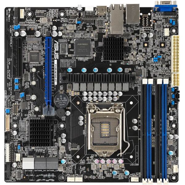 asus scheda madre  p12r-m/10g-2t intel c252 lga 1200 (socket h5) micro atx [90sb0ac0-m0uay0]