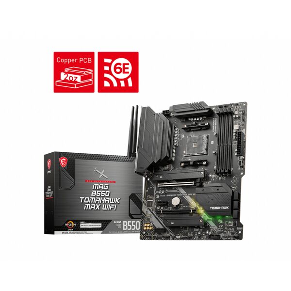 msi scheda madre  mag b550 tomahawk max wifi amd socket am4 atx [mag ma]