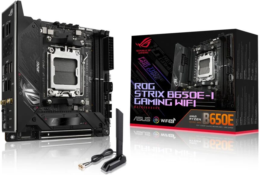 Asus Scheda madre  ROG STRIX B650E-I GAMING WIFI AMD B650 Presa di corrente AM5 mini ITX [90MB1BI0-M0EAY0]