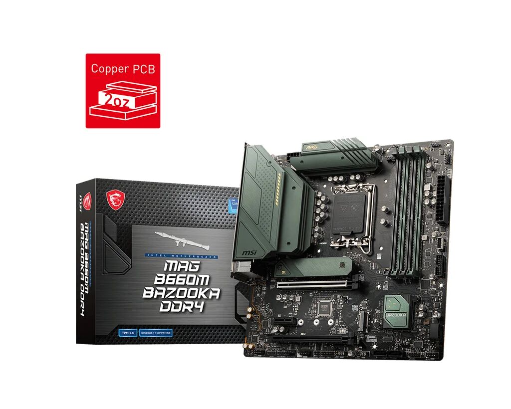 MSI MAG B660M BAZOOKA DDR4 scheda madre Intel B660 LGA 1700 micro ATX [7D43-004R]