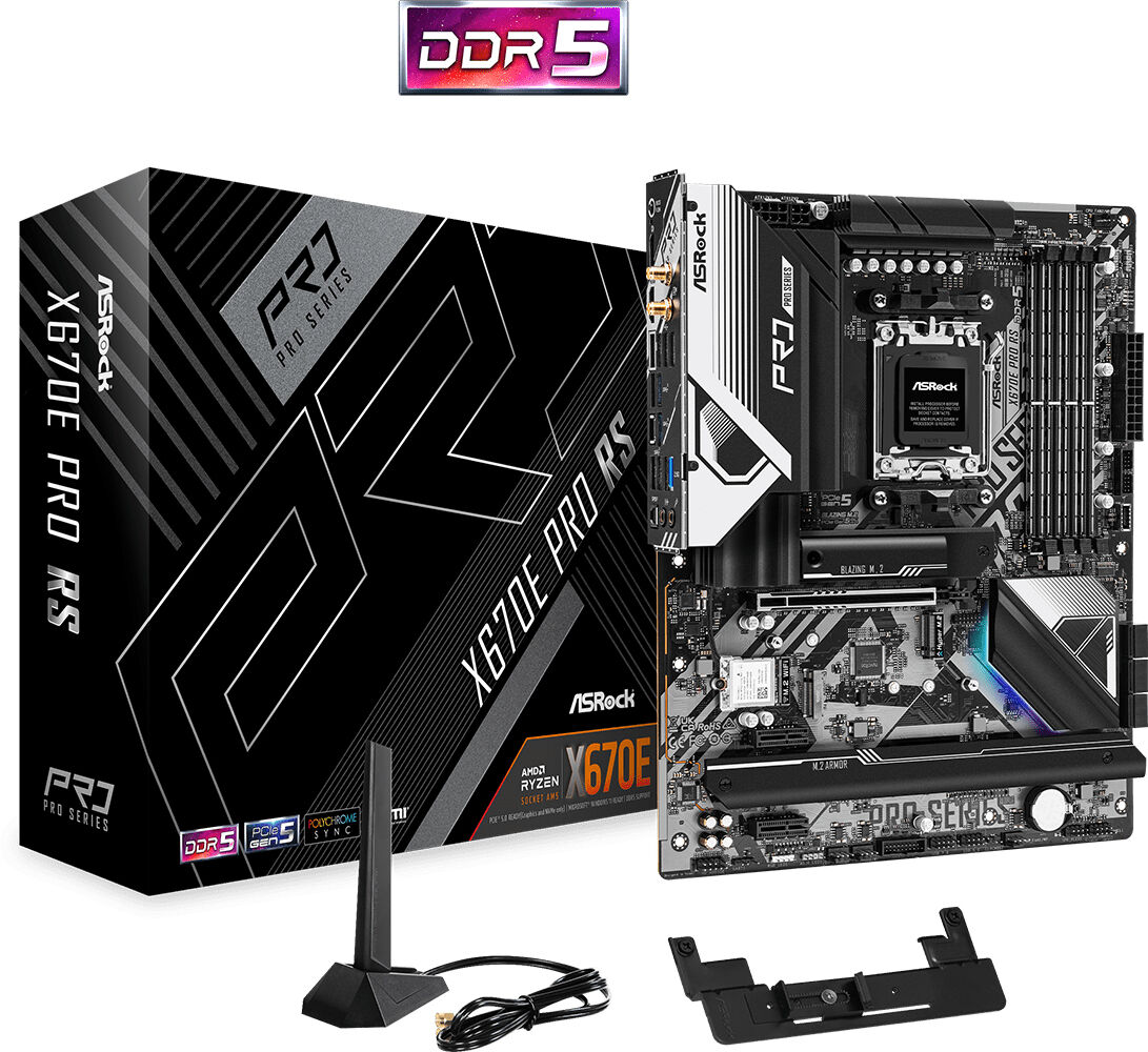 ASRock Scheda madre  X670E Pro RS AMD X670 Presa di corrente AM5 ATX [90-MXBJ70-A0UAYZ]