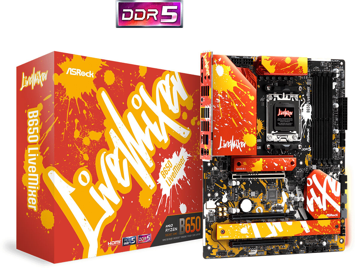 ASRock Scheda madre  B650 LiveMixer AMD Presa di corrente AM5 ATX [90-MXBJ50-A0UAYZ]