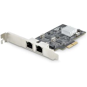 StarTech.com Scheda di rete 2.5 Gigabit a 2 porte - Ethernet PCIe da 2,5 Gbps NBASE-T, Intel I225-V, per PC, NIC Multi-Gigabit, LAN server PCI Express, Interfaccia [PR22GI-NETWORK-CARD]