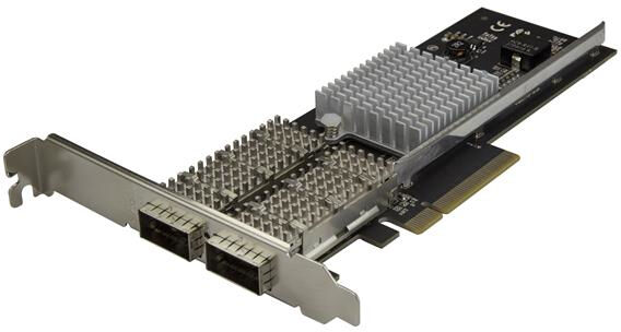 StarTech.com Scheda di rete NIC QSFP+ a doppia porta PCIe - PCI Express Chip Intel XL710 [PEX40GQSFDPI]