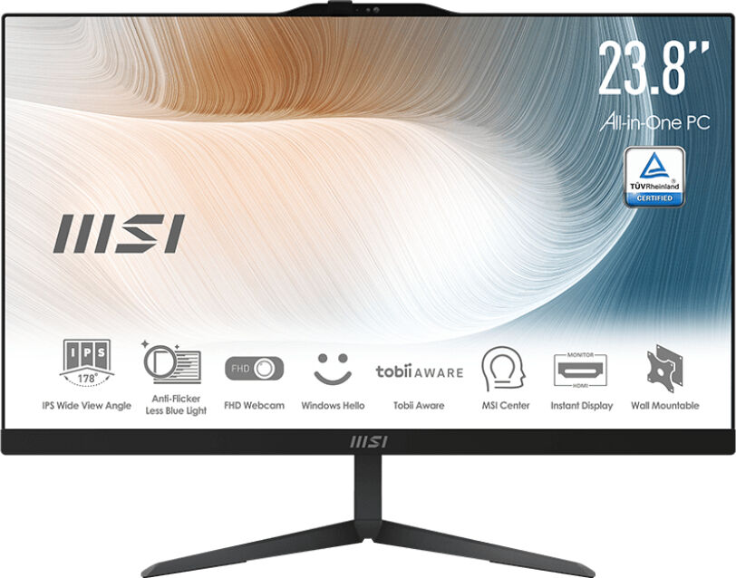 msi modern am242 12m-001eu intel® core™ i5 i5-1235u 60,5 cm (23.8) 1920 x 1080 pixel pc all-in-one 8 gb ddr4-sdram 512 ssd nero [am242 12m-661xit] senza sistema operativo