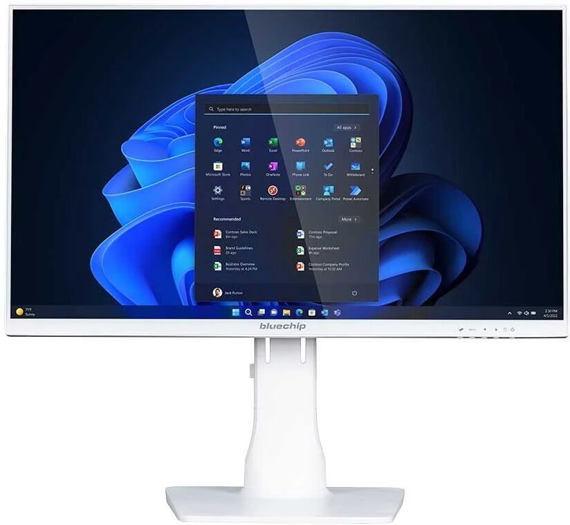 bluechip BUSINESSline AIO2312ct white Intel® Celeron® 7305 60,5 cm (23.8") 1920 x 1080 Pixel Touch screen PC All-in-one 8 GB LPDDR5-SDRAM 250 SSD Windows 11 Pro Wi-Fi 6E (802.11ax) Bianco [556409]