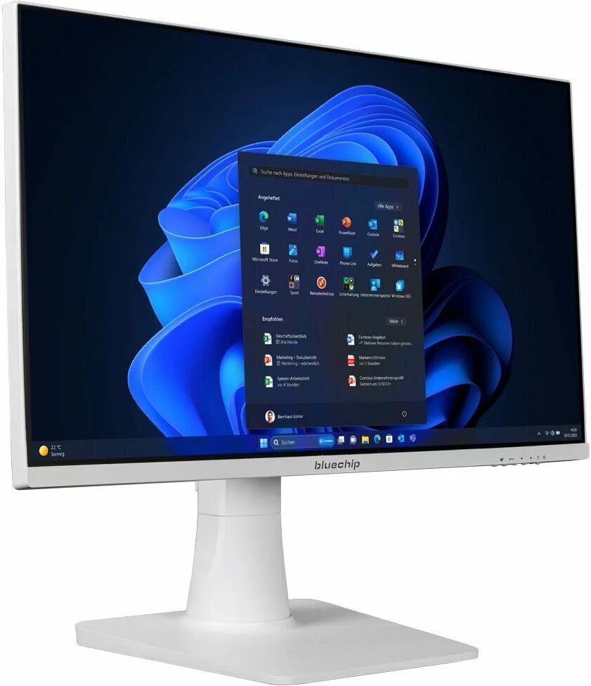 bluechip BUSINESSline AIO2312c white Intel® Celeron® 7305 60,5 cm (23.8") 1920 x 1080 Pixel PC All-in-one 8 GB LPDDR5-SDRAM 250 SSD Windows 11 Pro Wi-Fi 6 (802.11ax) Bianco