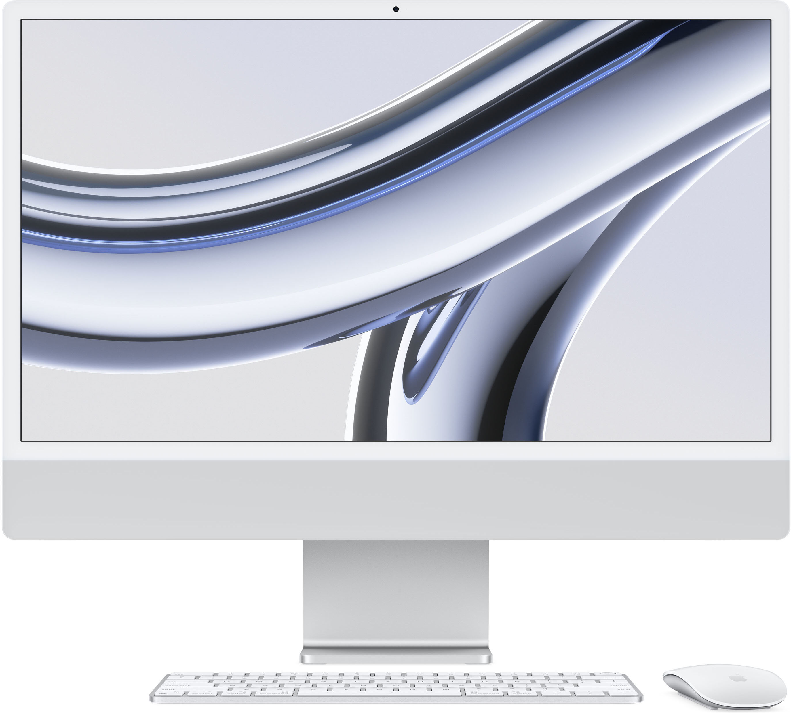 Apple iMac con Retina 24'' Display 4.5K M3 chip 8‑core CPU e 10‑core GPU, 512GB SSD - Argento [MQRK3T/A]