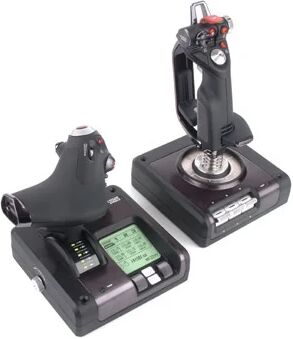 Logitech Flight Control System Nero, Argento USB 2.0 Simulazione di Volo Analogico/Digitale PC [945-000003]