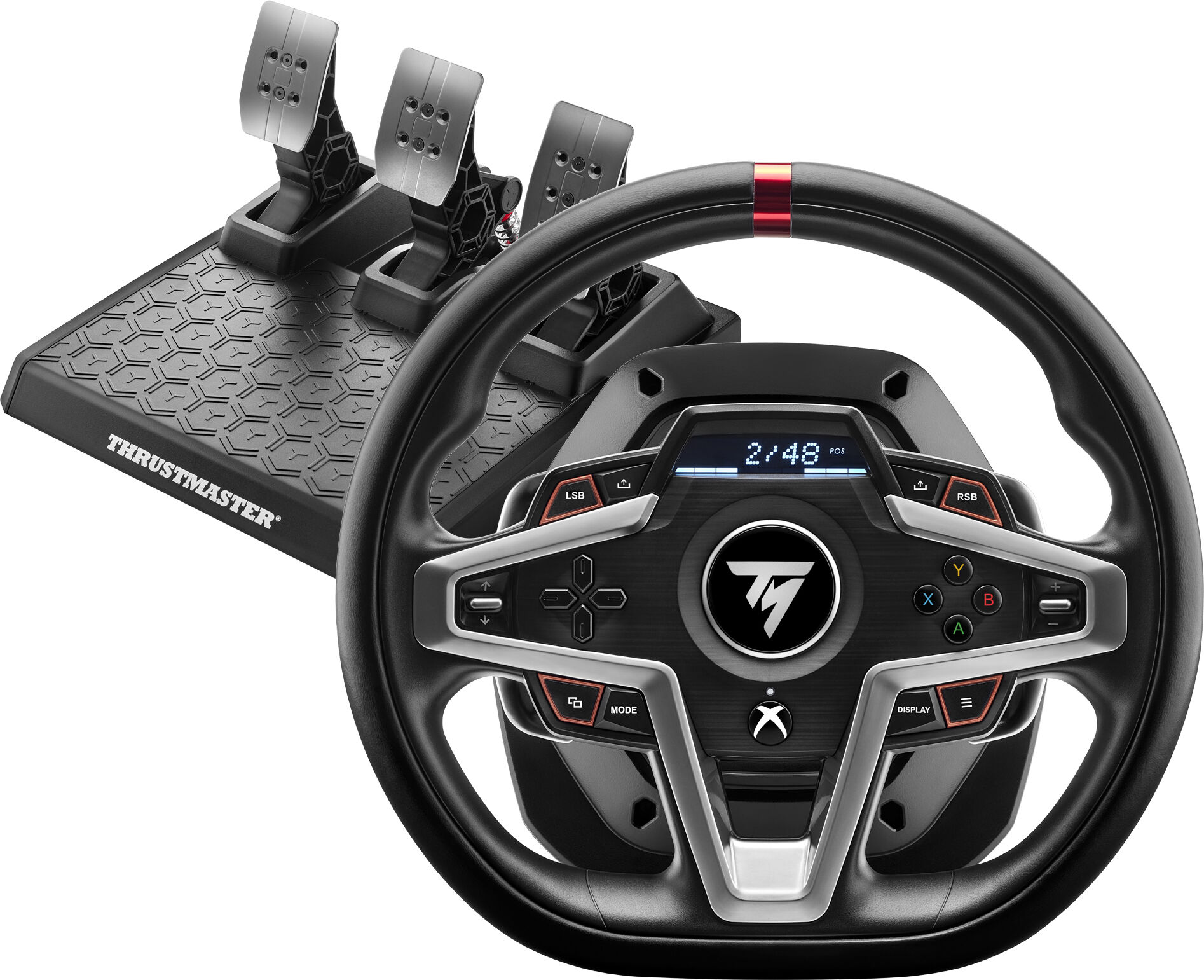 thrustmaster 4460182 periferica di gioco nero usb sterzo + pedali analogico/digitale pc, xbox one, one s, x, series x [4460182]