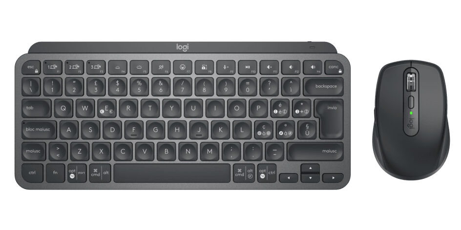 Logitech MX Keys Mini Combo for Business tastiera Mouse incluso RF senza fili + Bluetooth QWERTY Italiano Grafite [920-011057]