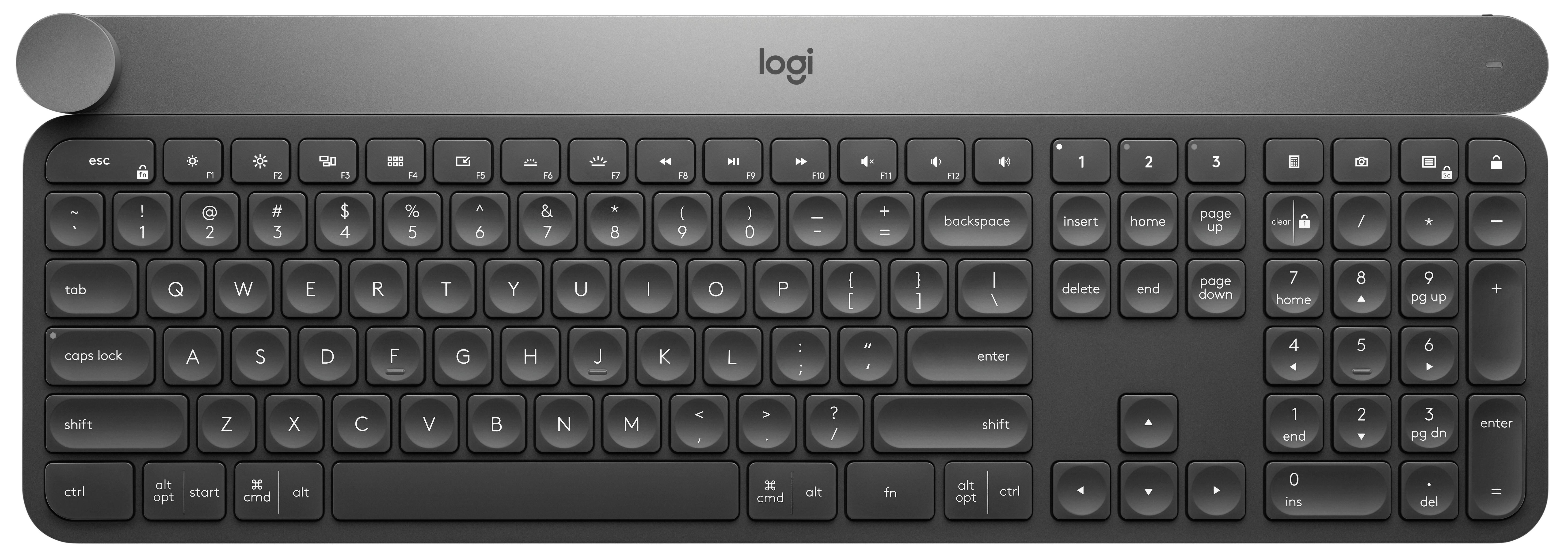 Logitech Craft Advanced keyboard with creative input dial tastiera RF senza fili + Bluetooth QWERTY Italiano Nero, Grigio [920-008500]