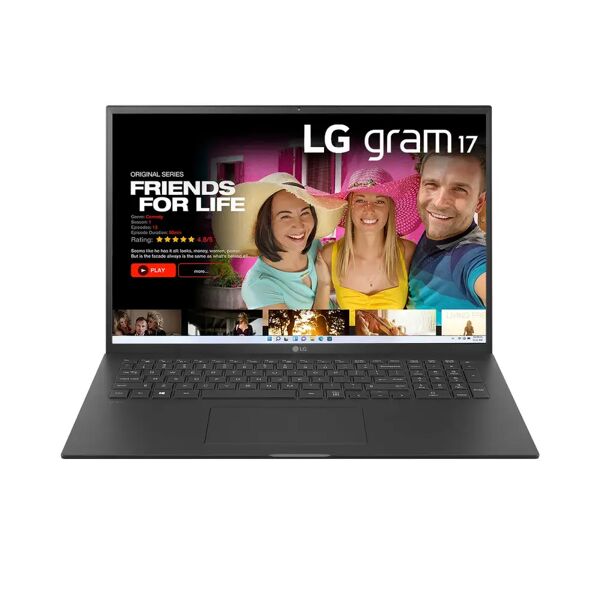 lg gram 17zb90r notebook 17 - windows 11 home, intel i7 evo, 16gb ram, 512gb ssd, solo 1.35kg di peso, obsidian black