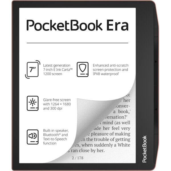 pocketbook lettore ebook  700 era copper lettore e-book touch screen 64 gb nero, rame [pb700-l-64-ww]