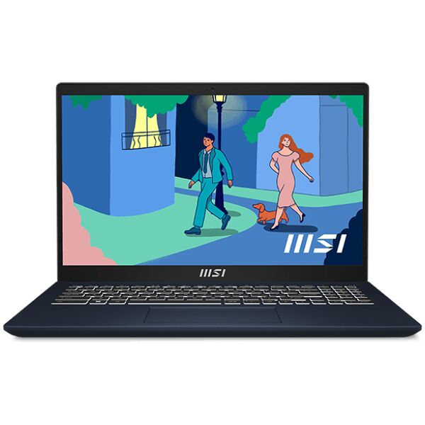 msi notebook  modern 15 b12m-480it intel® core™ i5 i5-1235u computer portatile 39,6 cm (15.6) full hd 8 gb ddr4-sdram 512 ssd wi-fi 6 (802.11ax) windows 11 home blu [9s7-15h114-480]