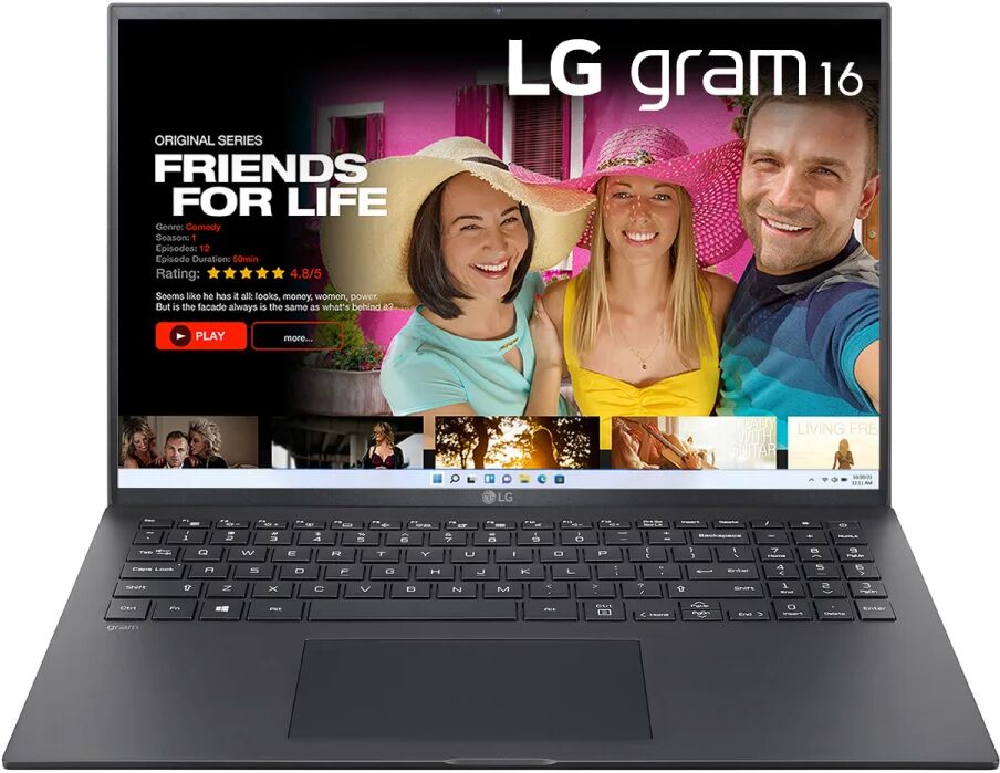 lg gram 16zb90r notebook 16 - windows 11 home, intel i7 evo, 16gb ram, 512gb ssd, solo 1.19kg di peso, obsidian black