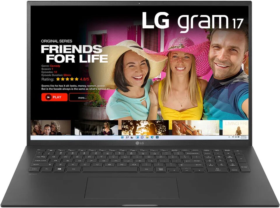 lg gram 17zb90r notebook 17 - windows 11 home, intel i7 evo, 16gb ram, 512gb ssd, solo 1.35kg di peso, obsidian black