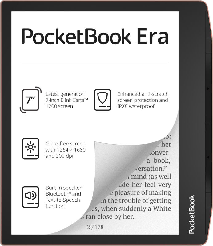 pocketbook lettore ebook  700 era copper lettore e-book touch screen 64 gb nero, rame [pb700-l-64-ww]