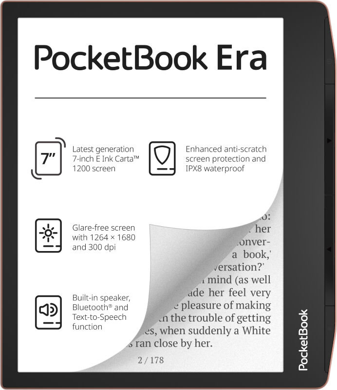 pocketbook lettore ebook  era stardust lettore e-book touch screen 16 gb nero, rame [pb700-u-16-ww-b]