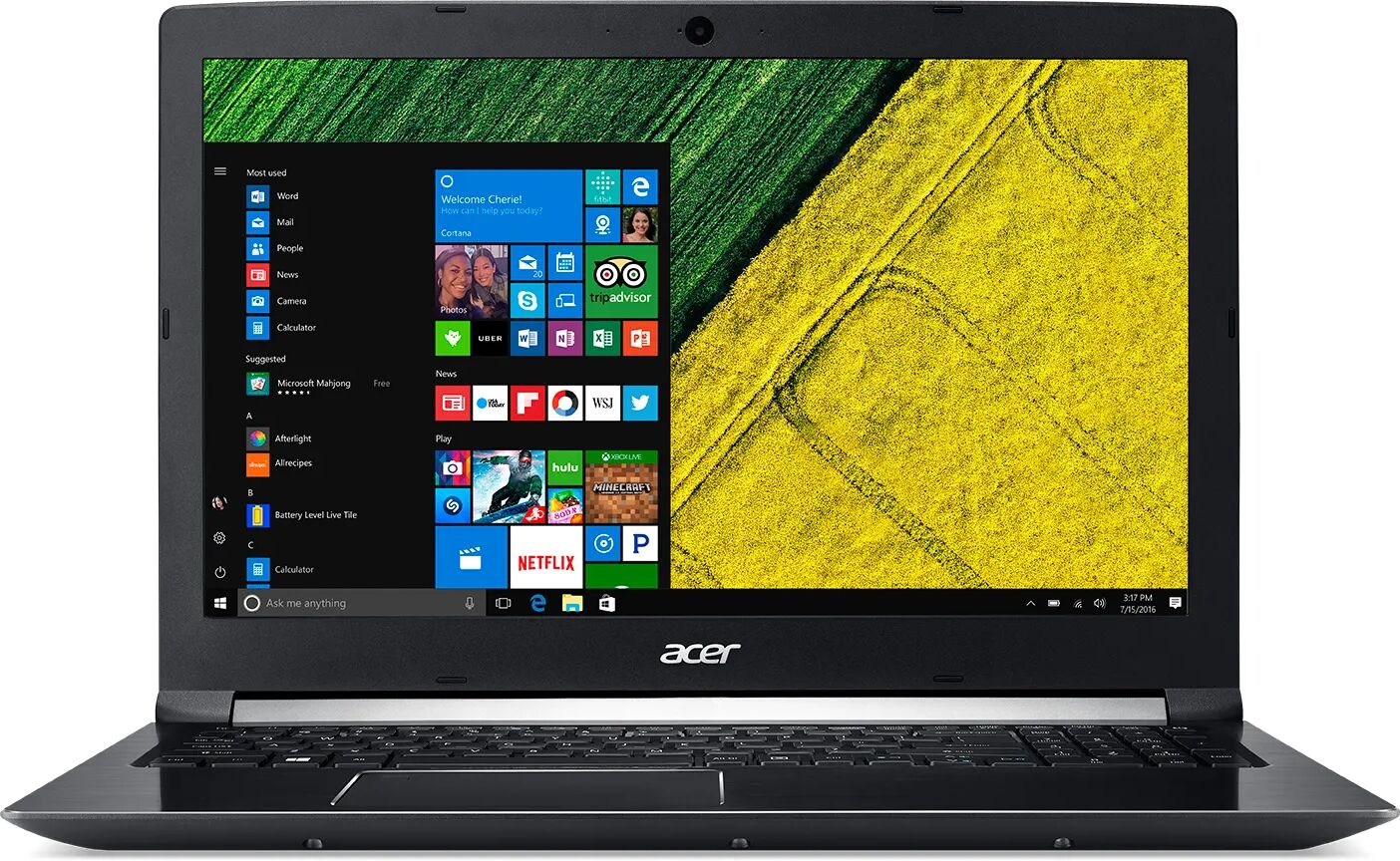 Acer Notebook  A715-72G-72T9 15.6" i7-8750H 2.2GHz RAM 8GB-HDD 1000GB + SSD 128GB-NVIDIA GEFORCE GTX 1050TI-W [NH.GXBET.001]