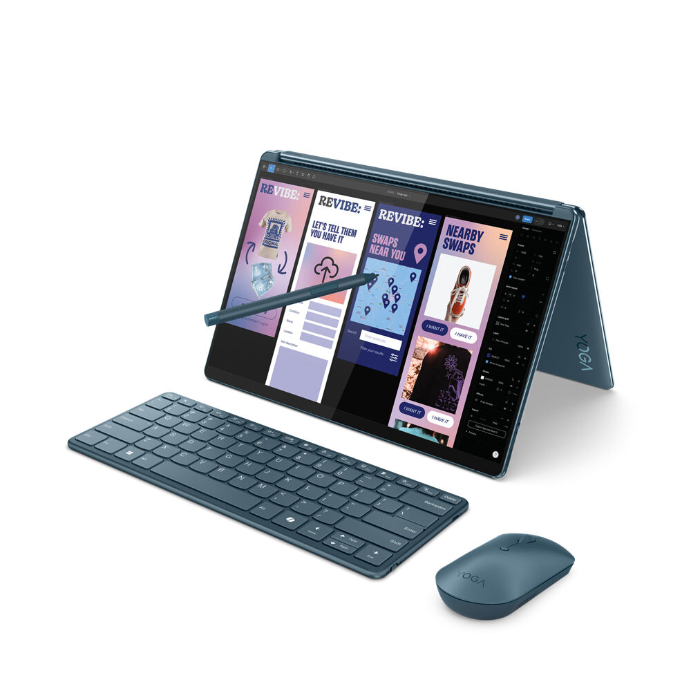 Lenovo Notebook  Yoga Book 9 13IMU9 Intel Core Ultra 7 155U Ibrido (2 in 1) 5,08 cm (2") Touch screen 2.8K 32 GB LPDDR5x-SDRAM 1 TB SSD Wi-Fi 6E (802.11ax) Windows 11 Home Colore foglia di tè [83FF0022IX]