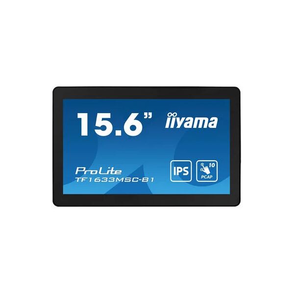 iiyama prolite tf1633msc-b1 monitor pc 39,6 cm (15.6) 1920 x 1080 pixel full hd touch screen nero [tf1633msc-b1]