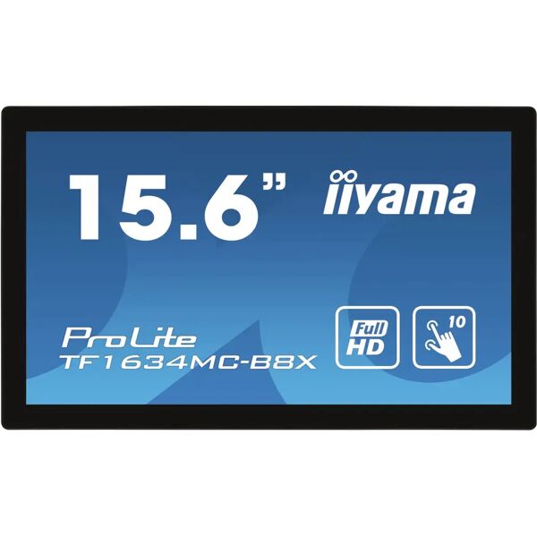 iiyama prolite tf1634mc-b8x monitor pc 39,6 cm (15.6) 1920 x 1080 pixel full hd led touch screen multi utente nero [tf1634mc-b8x]