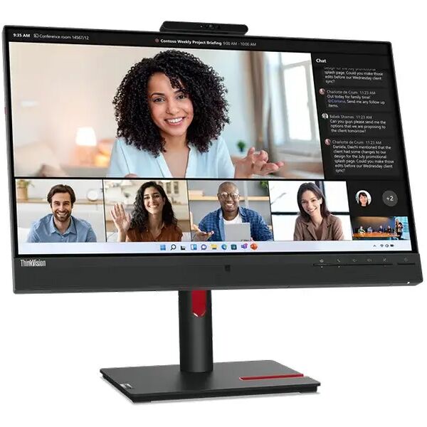 lenovo monitor  thinkvision t24mv-30 led display 60,5 cm (23.8) 1920 x 1080 pixel full hd nero [63d7uat3eu]