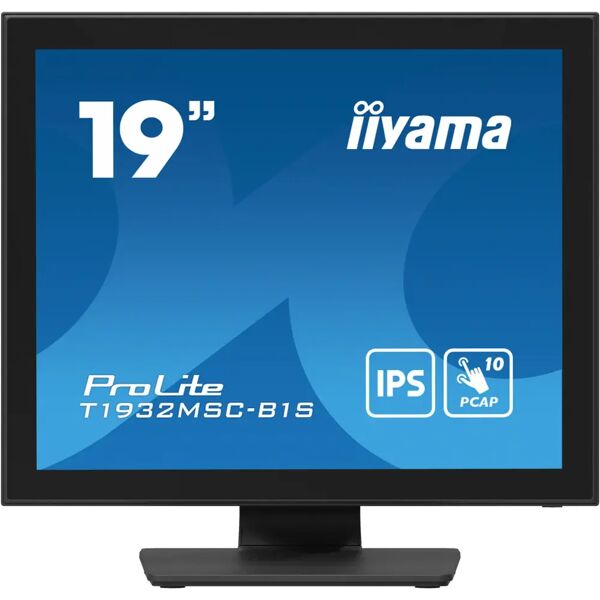 iiyama prolite t1932msc-b1s monitor pc 48,3 cm (19) 1280 x 1024 pixel full hd led touch screen da tavolo nero [t1932msc-b1s]