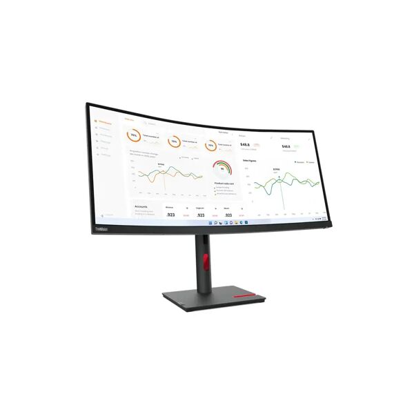 lenovo monitor  thinkvision t34w-30 led display 86,4 cm (34) 3440 x 1440 pixel wide quad hd nero [63d4gat1eu]