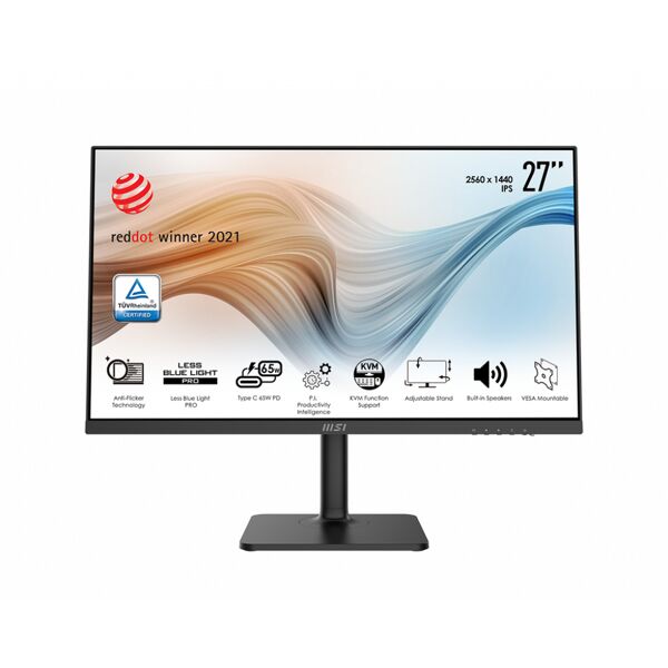 msi modern md272qp monitor pc 68,6 cm (27) 2560 x 1440 pixel quad hd led nero [modern md272qp]