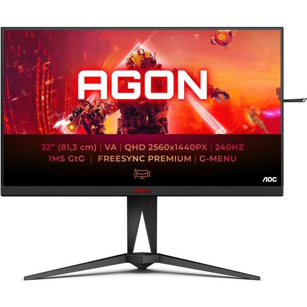 aoc monitor  agon 5 ag325qzn/eu led display 80 cm (31.5) 2560 x 1440 pixel quad hd nero [ag325qzn/eu]