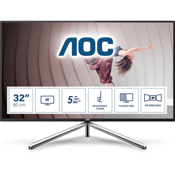aoc u32u1 monitor pc 80 cm (31.5) 3840 x 2160 pixel 4k ultra hd led nero [u32u1]