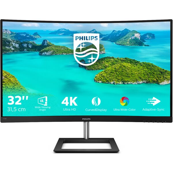 philips monitor  e line 328e1ca/00 led display 80 cm (31.5) 3840 x 2160 pixel 4k ultra hd lcd nero [328e1ca/00]