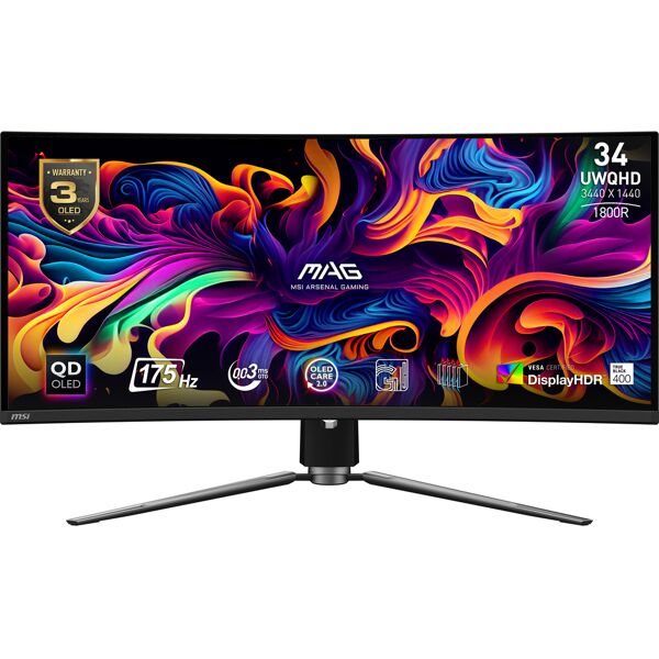 msi mag 341cqpde qd-oled monitor pc 86,4 cm (34) 3440 x 1440 pixel ultrawide quad hd qdoled nero [9s6-3dd04t-004]