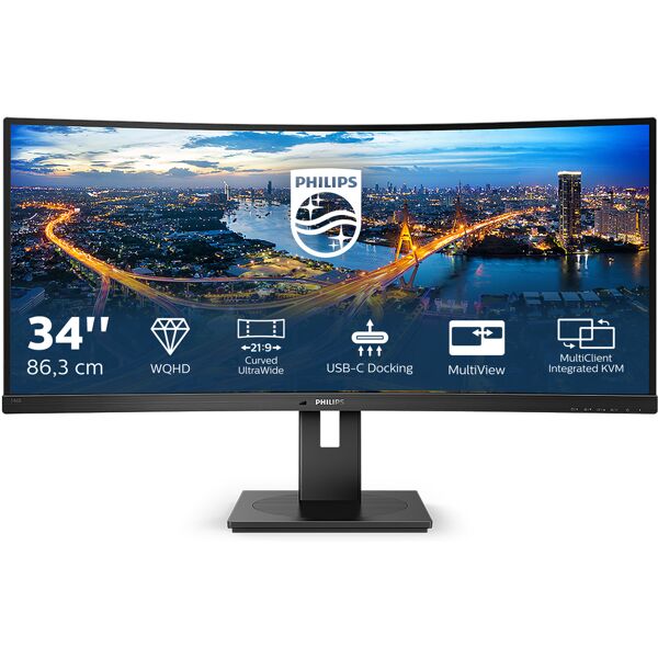 philips b line 346b1c/00 monitor pc 86,4 cm (34) 3440 x 1440 pixel quad hd lcd nero [346b1c/00]