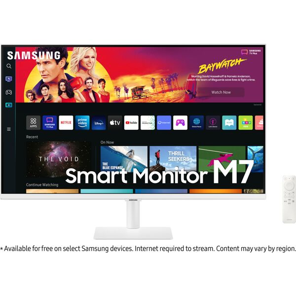 samsung monitor  s32bm701up led display 81,3 cm (32) 3840 x 2160 pixel 4k ultra hd lcd bianco [ls32bm701upxxu]