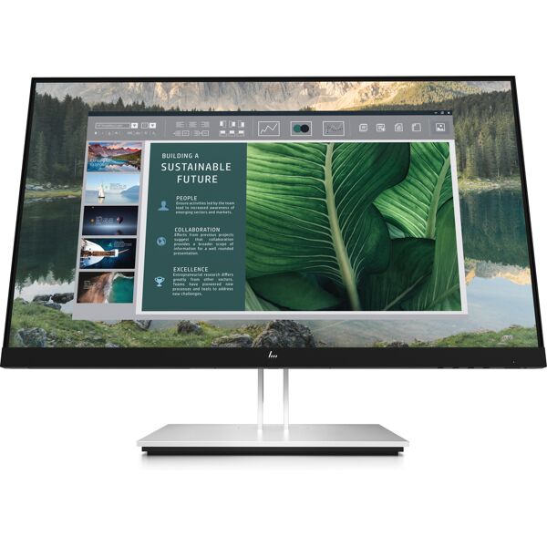 hp e24u g4 monitor pc 60,5 cm (23.8) 1920 x 1080 pixel full hd lcd nero, argento [189t0at#abb]