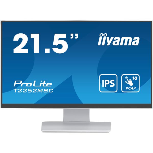 iiyama prolite monitor pc 54,6 cm (21.5) 1920 x 1080 pixel full hd lcd touch screen tavolo bianco [t2252msc-w2]