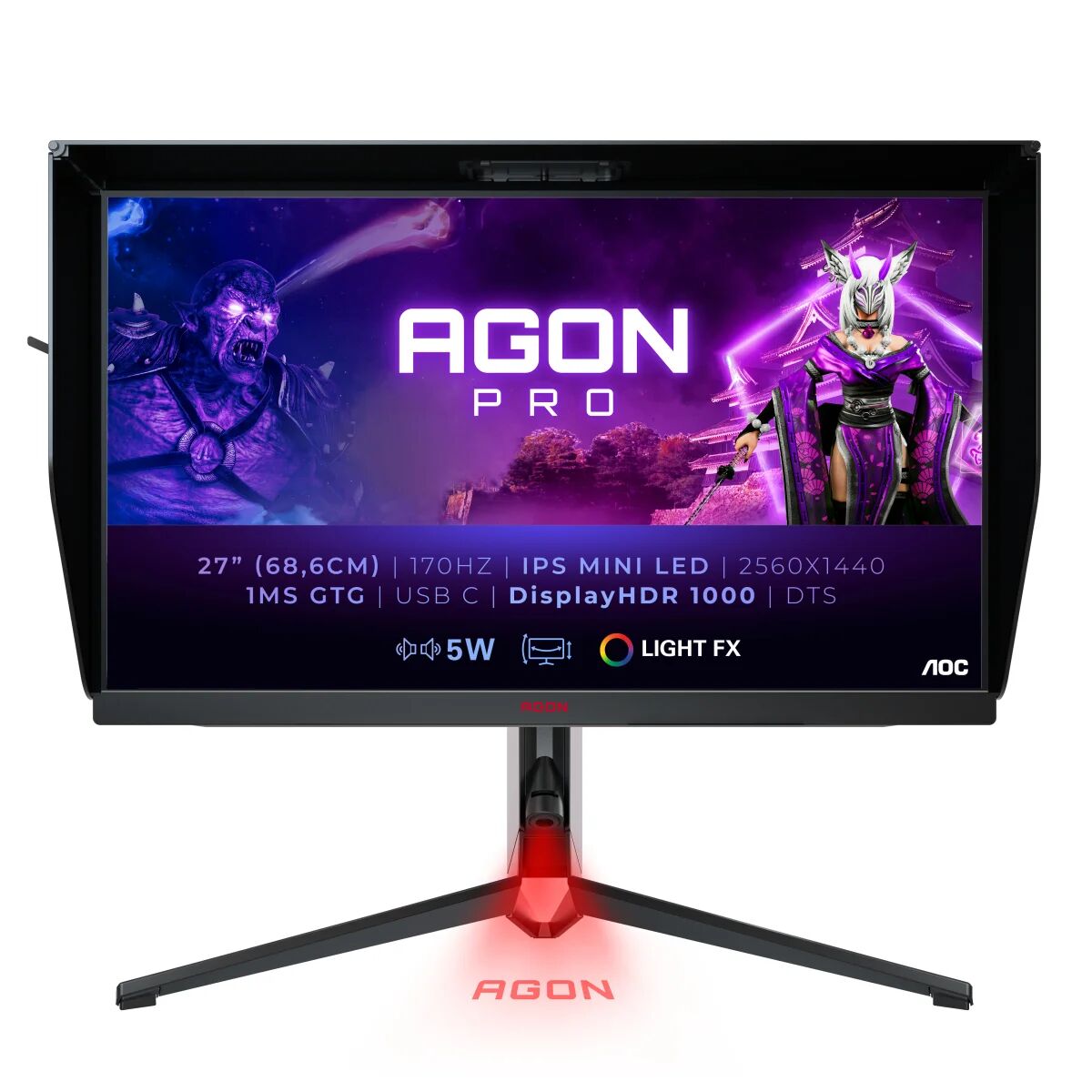 AOC AG274QXM Monitor PC 68,6 cm (27") 2560 x 1440 Pixel Quad HD LED Nero, Rosso [AG274QXM]