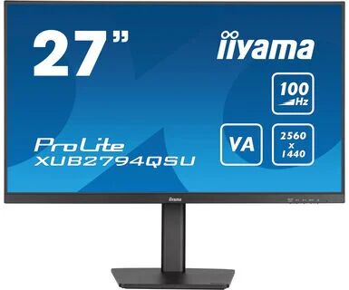 IIYAMA ProLite XUB2794QSU-B6 Monitor PC 68,6 cm (27") 2560 x 1440 Pixel Wide Quad HD LCD Nero [XUB2794QSU-B6]
