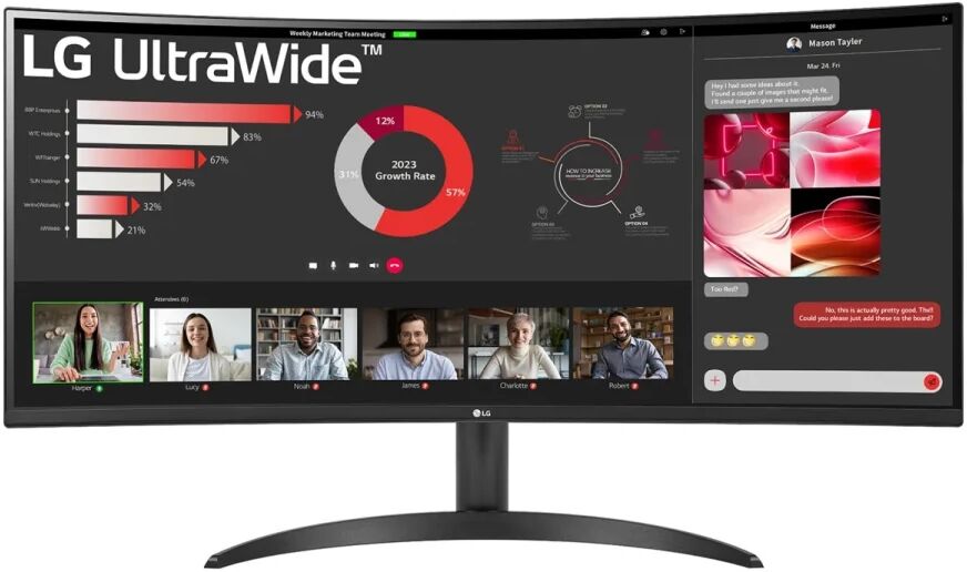 LG 34WR50QC-B.AEU Monitor PC 86,4 cm (34") 3440 x 1440 Pixel UltraWide Quad HD LCD Nero [34WR50QC-B]